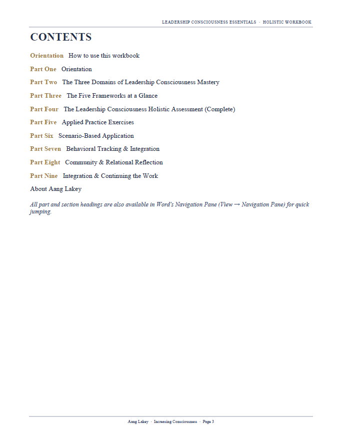 Leadership Consciousness Essential Workbook