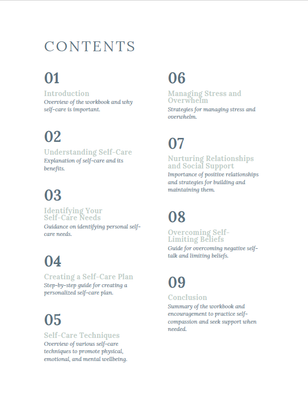Self-Care Workbook | Practical Wellbeing Guide
